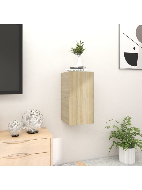Sienas tv skapīši, 2 gab., ozolkoka, 30,5x30x30 cm