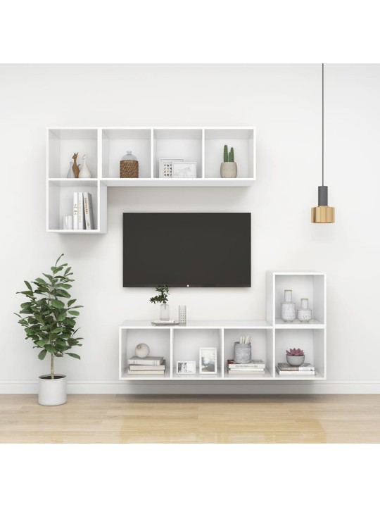 Sienas tv skapītis, balts, 37x37x72 cm, inženierijas koks