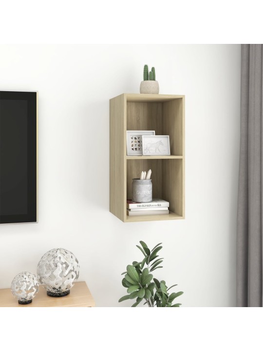 Sienas tv skapītis, ozolkoka, 37x37x72 cm, inženierijas koks