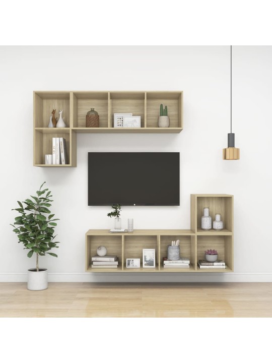 Sienas tv skapītis, ozolkoka, 37x37x72 cm, inženierijas koks