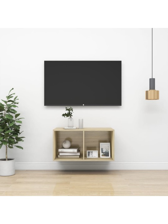 Sienas tv skapītis, ozolkoka, 37x37x72 cm, inženierijas koks