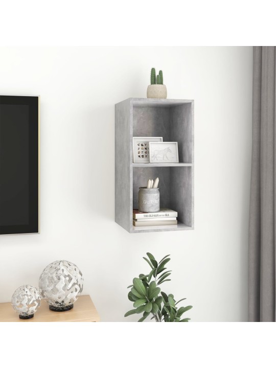 Sienas tv skapītis, betonpelēks, 37x37x72 cm, inženierijas koks