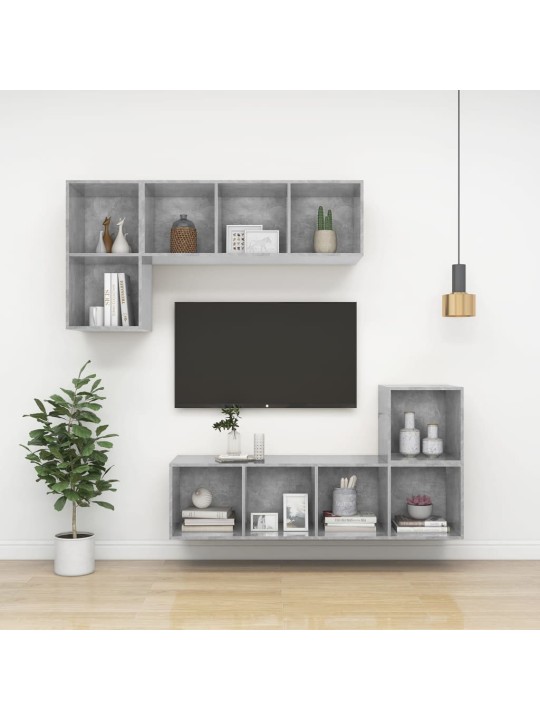 Sienas tv skapītis, betonpelēks, 37x37x72 cm, inženierijas koks