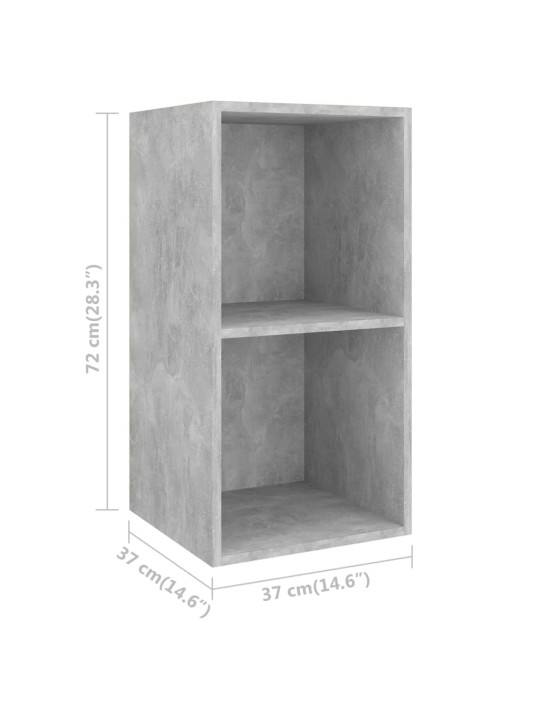 Sienas tv skapītis, betonpelēks, 37x37x72 cm, inženierijas koks