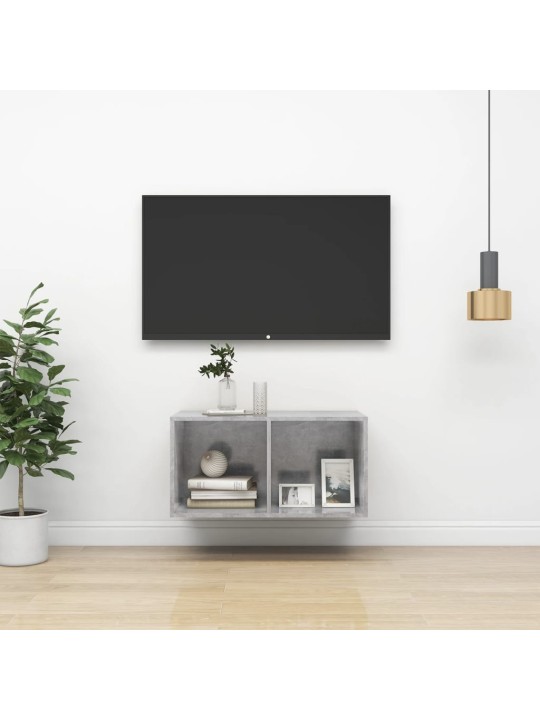 Sienas tv skapītis, betonpelēks, 37x37x72 cm, inženierijas koks