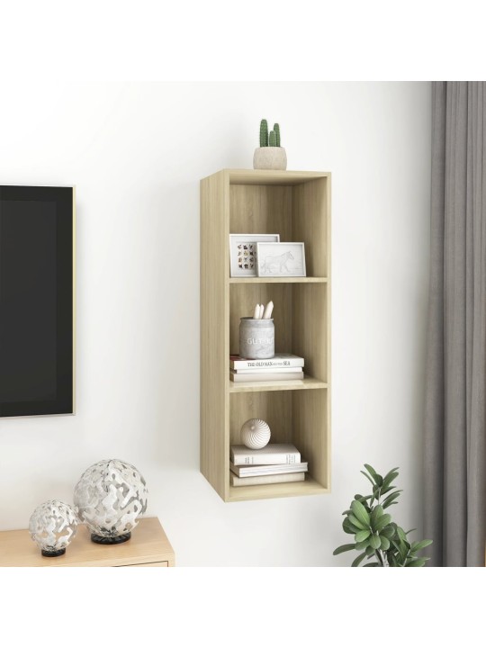 Sienas tv skapītis, ozola, 37x37x107 cm, inženierijas koks