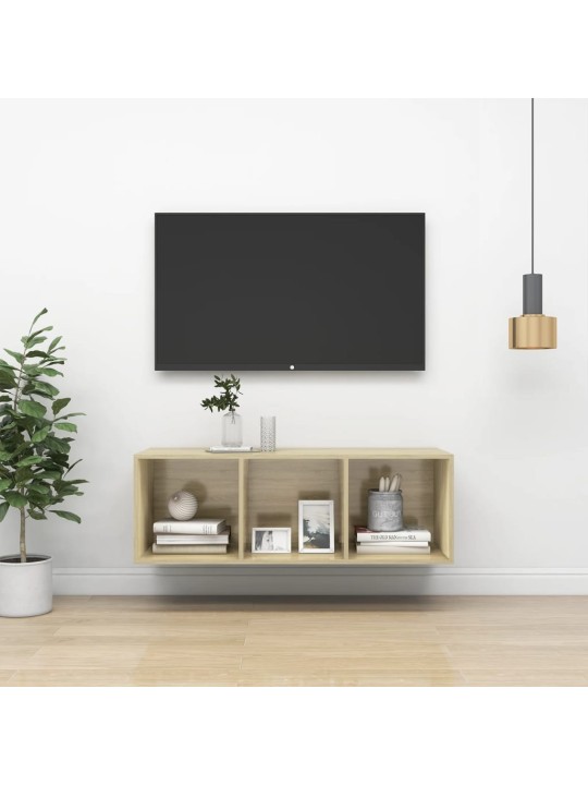Sienas tv skapītis, ozola, 37x37x107 cm, inženierijas koks