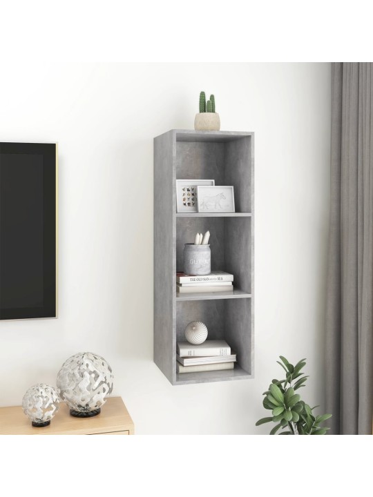 Sienas tv skapītis, betonpelēks, 37x37x107cm, inženierijas koks