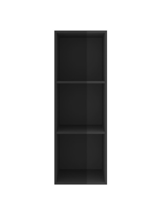 Sienas tv skapītis spīdīgi melns 37x37x107 cm inženierijas koks