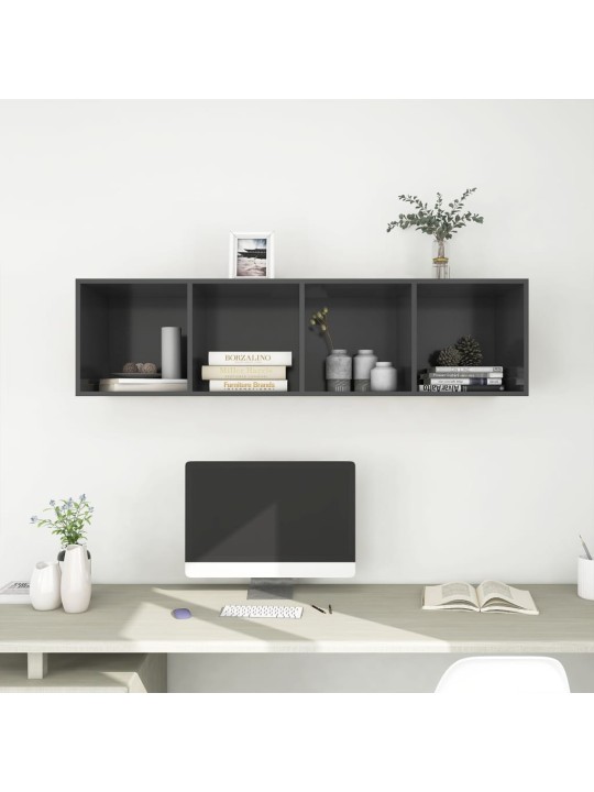 Sienas tv skapītis, pelēks, 37x37x142,5 cm, inženierijas koks