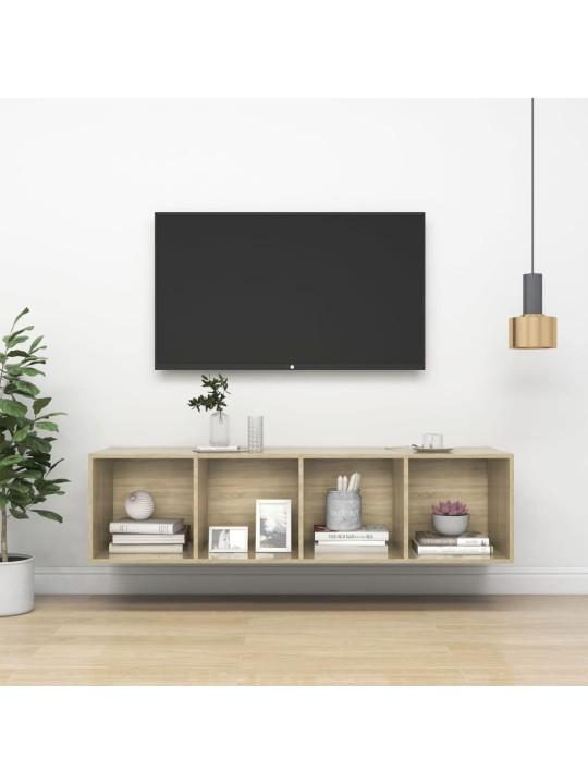 Sienas tv skapītis, ozolkoka, 37x37x142,5 cm, inženierijas koks