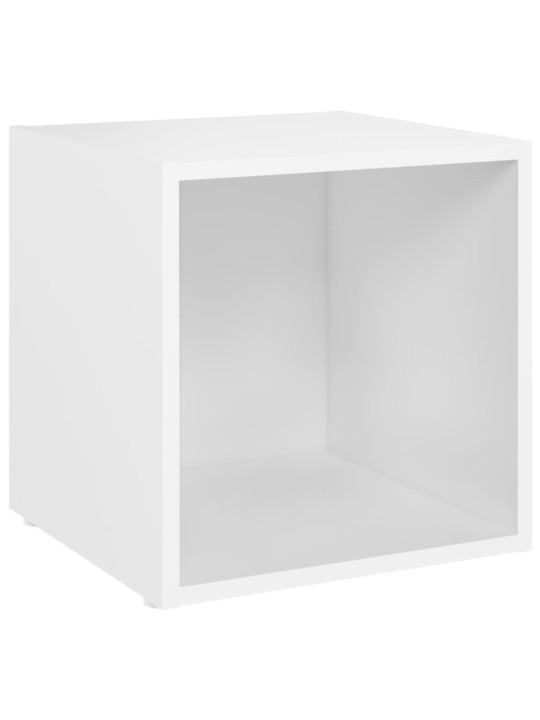 Tv plaukti, 2 gab., balti, 37x35x37 cm, inženierijas koks