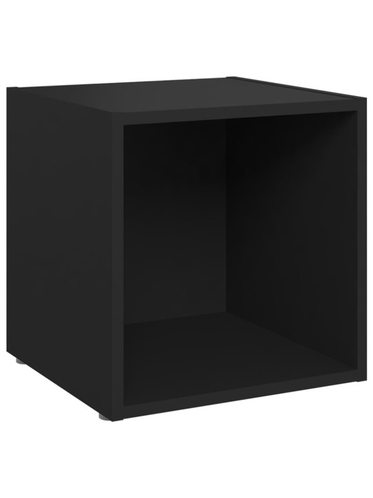 Tv plaukti, 4 gab., melni, 37x35x37 cm, inženierijas koks