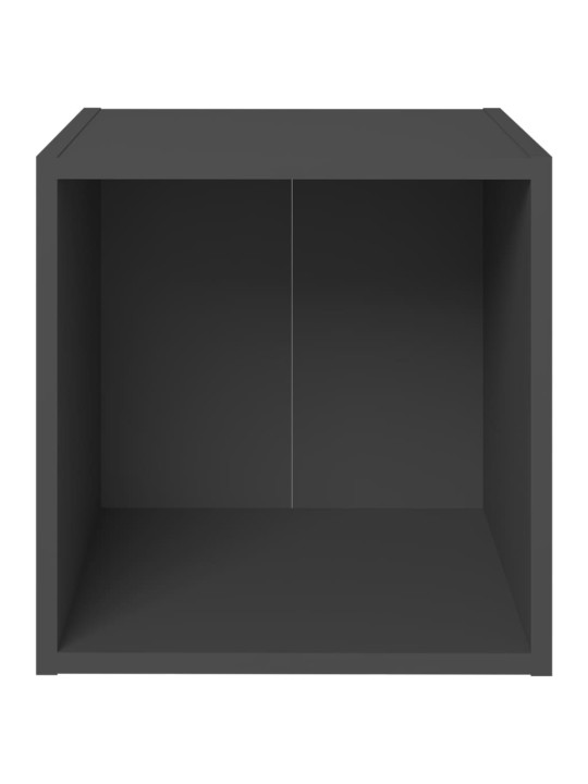 Tv plaukti, 4 gab., pelēki, 37x35x37 cm, inženierijas koks