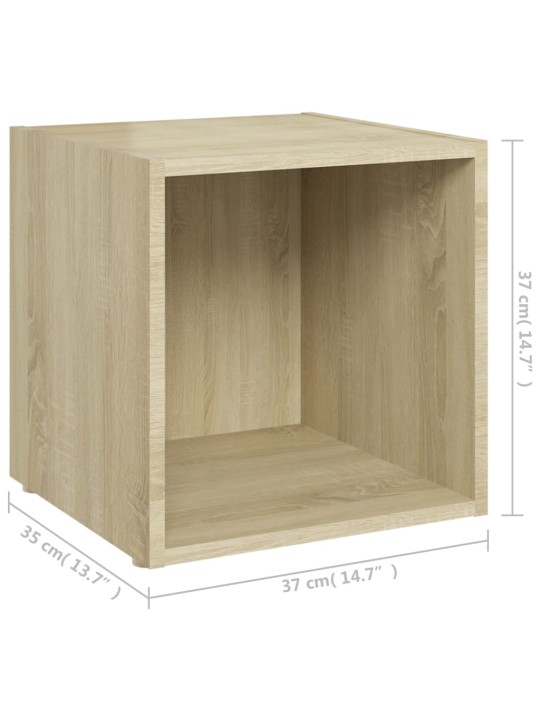 Tv plaukti, 2 gab., ozolkoka, 37x35x37 cm, inženierijas koks