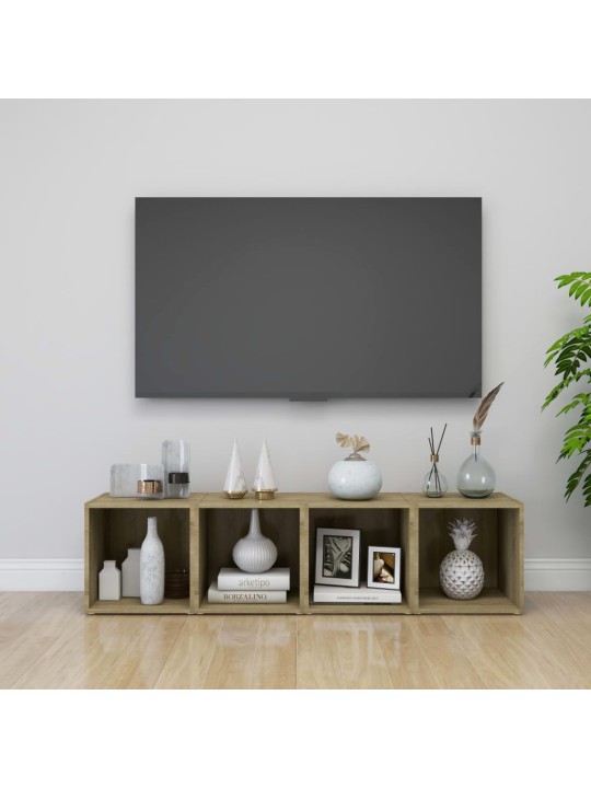 Tv plaukti, 4 gab., ozolkoka, 37x35x37 cm, inženierijas koks