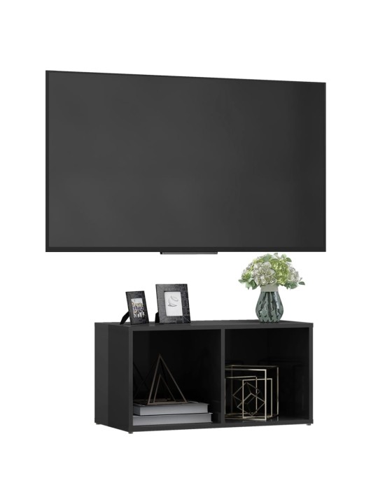 Tv plaukts, 72x35x36,5 cm, spīdīgi pelēks, inženierijas koks