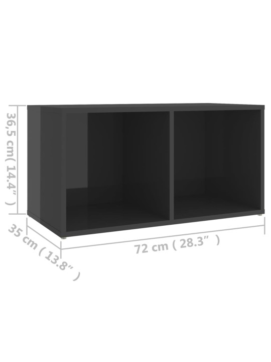 Tv plaukts, 72x35x36,5 cm, spīdīgi pelēks, inženierijas koks