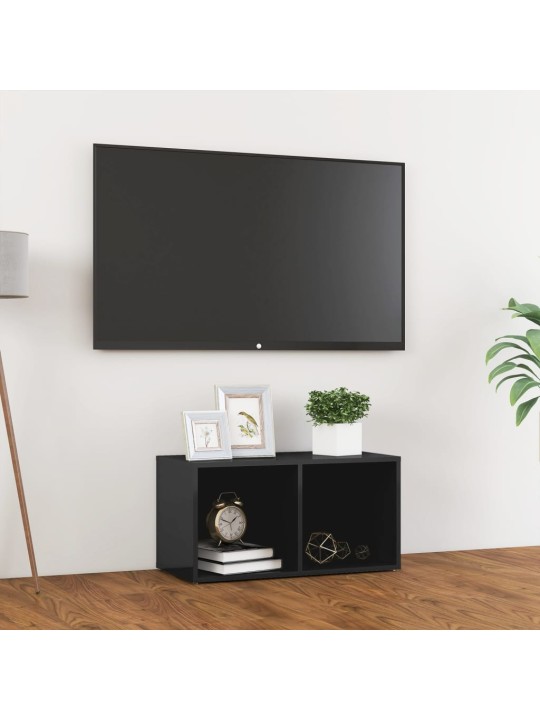 Tv plaukts, 72x35x36,5 cm, spīdīgi pelēks, inženierijas koks