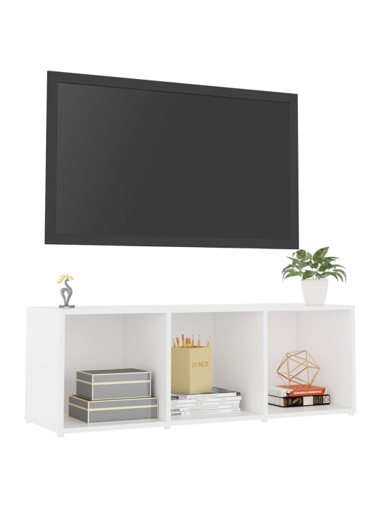 Tv skapītis, balts, 107x35x37 cm, inženierijas koks