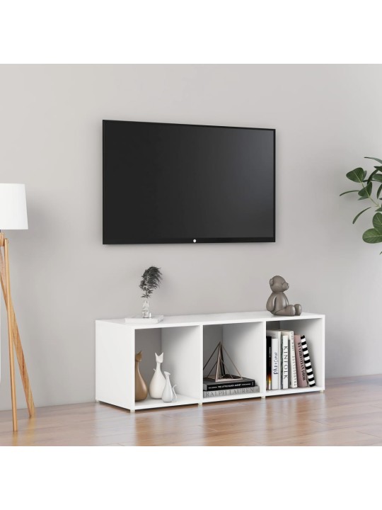 Tv skapītis, balts, 107x35x37 cm, inženierijas koks