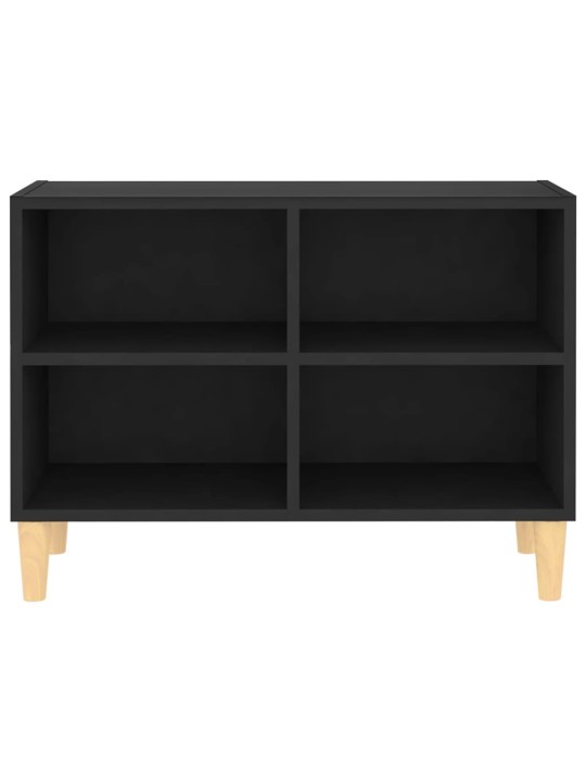 Tv skapītis ar koka kājām, melns, 69,5x30x50 cm