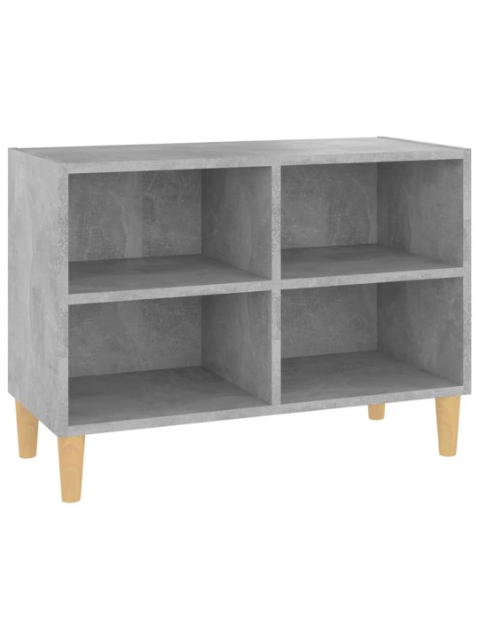 Tv skapītis ar koka kājām, betona pelēks, 69,5x30x50 cm