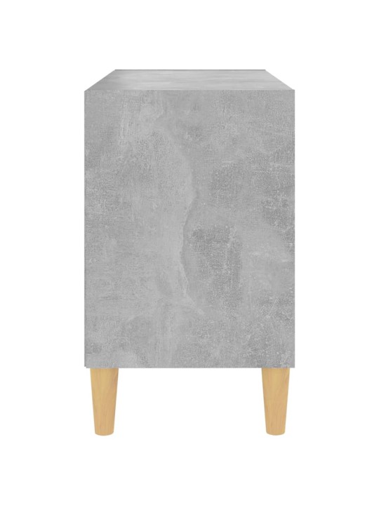 Tv skapītis ar koka kājām, betona pelēks, 69,5x30x50 cm