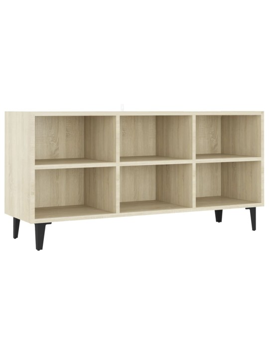 Tv plaukts ar metāla kājām, ozolkoka krāsa, 103,5x30x50 cm