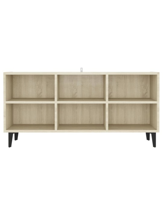 Tv plaukts ar metāla kājām, ozolkoka krāsa, 103,5x30x50 cm