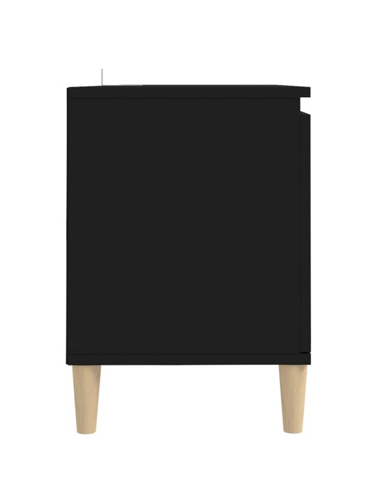 Tv skapītis, melns, 103,5x35x50 cm, masīvkoka kājas