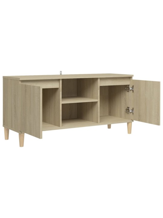 Tv skapītis, ozolkoka, 103,5x35x50 cm, masīvkoka kājas