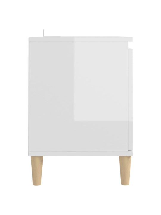 Tv skapītis, spīdīgi balts, 103,5x35x50 cm, skaidu plāksne