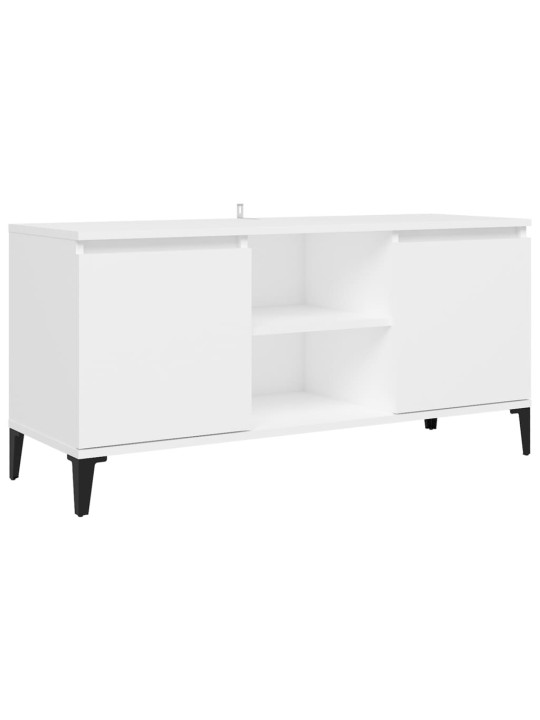 Tv skapītis, balts, 103,5x35x50 cm, skaidu plātne, metāla kājas