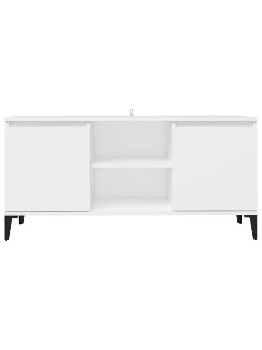 Tv skapītis, balts, 103,5x35x50 cm, skaidu plātne, metāla kājas