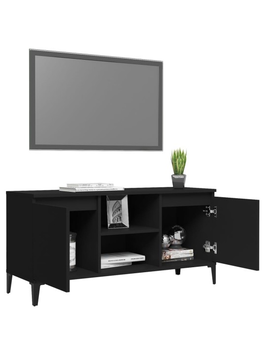 Tv skapītis, melns, 103,5x35x50 cm, skaidu plātne, metāla kājas