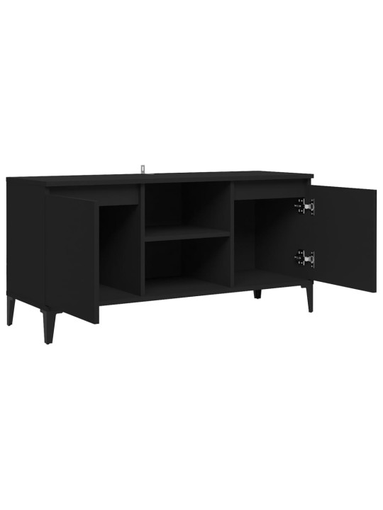 Tv skapītis, melns, 103,5x35x50 cm, skaidu plātne, metāla kājas