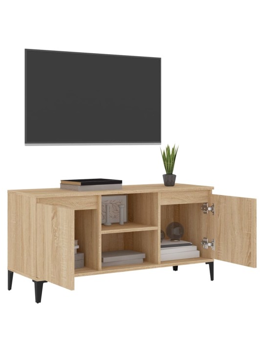 Tv skapītis, ozolkoka, 103,5x35x50 cm, metāla kājas