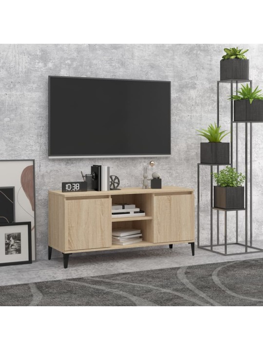 Tv skapītis, ozolkoka, 103,5x35x50 cm, metāla kājas