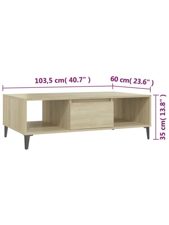 Kafijas galdiņš, ozolkoka krāsa 103,5x60x35cm inženierijas koks