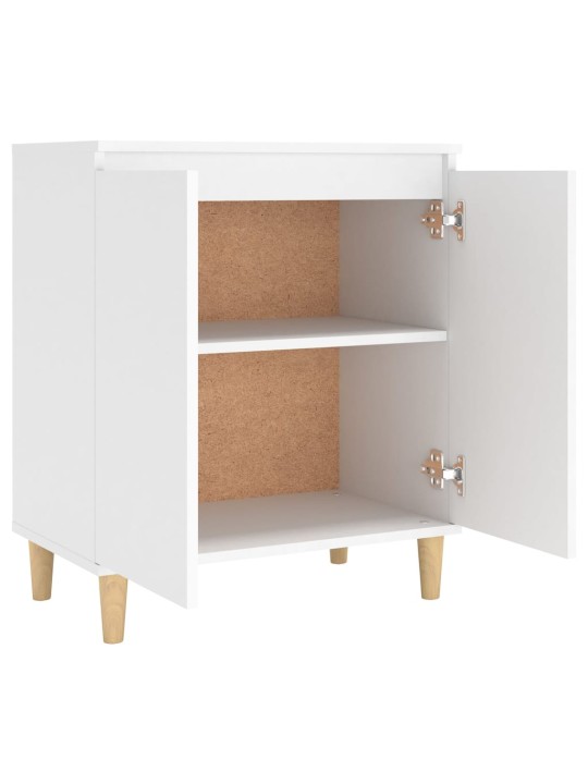 Kumode ar koka kājām, balta, 60x35x70 cm, inženierijas koks