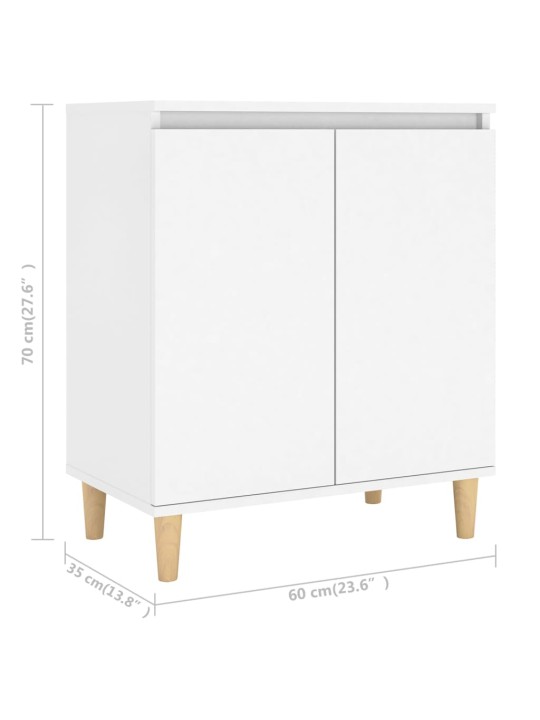 Kumode ar koka kājām, balta, 60x35x70 cm, inženierijas koks