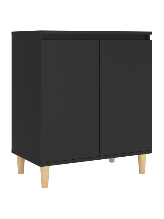 Kumode ar koka kājām, melna, 60x35x70 cm, inženierijas koks