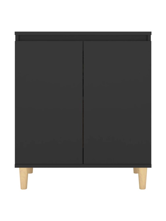 Kumode ar koka kājām, melna, 60x35x70 cm, inženierijas koks