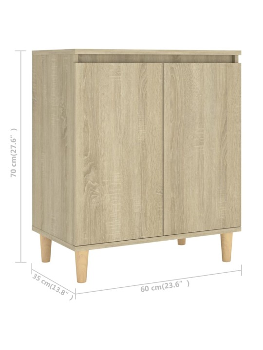 Kumode ar koka kājām, ozolkoka, 60x35x70 cm, inženierijas koks