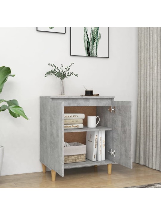 Kumode ar koka kājām betona pelēka 60x35x70cm inženierijas koks