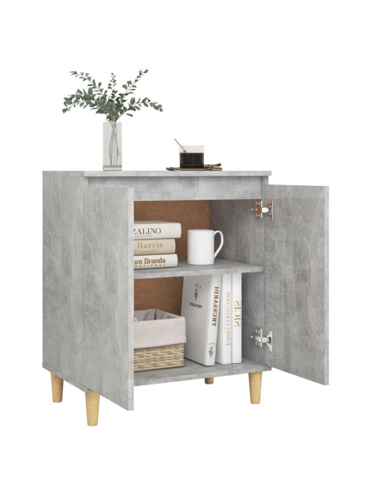 Kumode ar koka kājām betona pelēka 60x35x70cm inženierijas koks