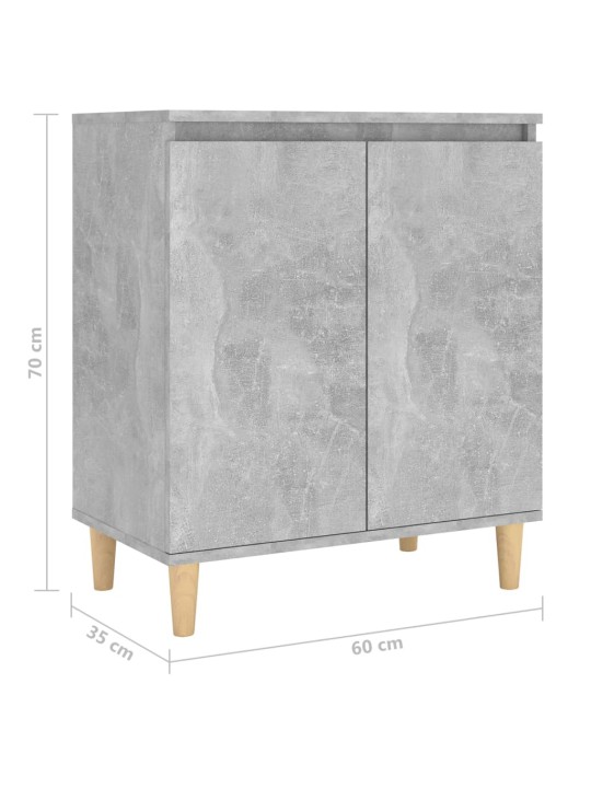 Kumode ar koka kājām betona pelēka 60x35x70cm inženierijas koks