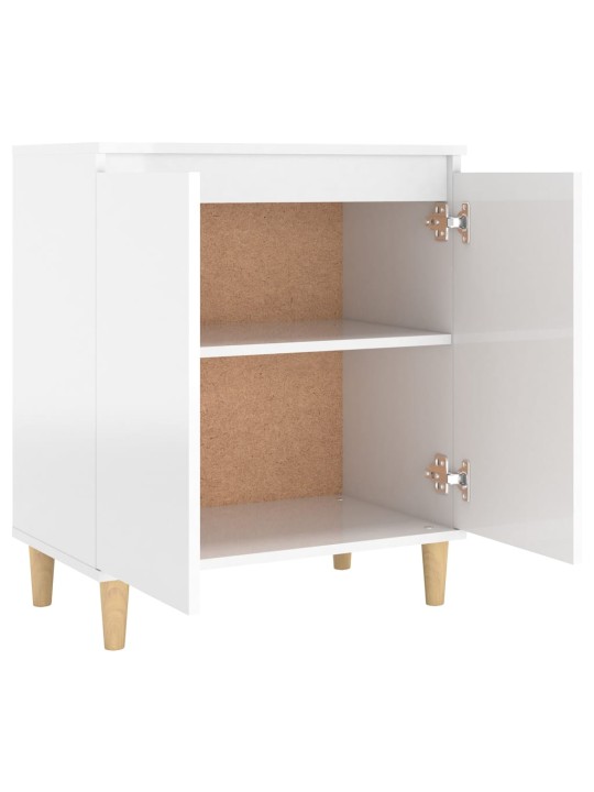 Kumode ar koka kājām, balta, 60x35x70 cm, inženierijas koks