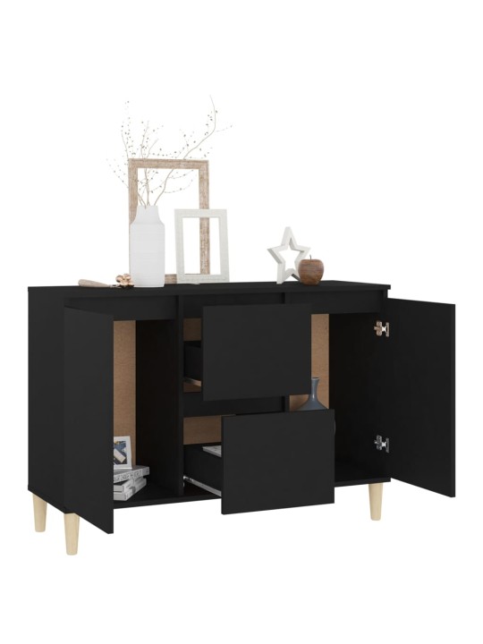 Kumode, melna, 101x35x70 cm, inženierijas koks